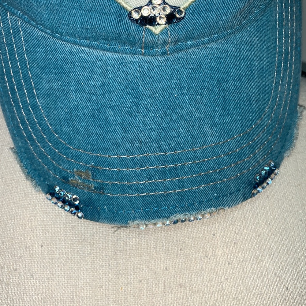 Stay Salty Mason Jar Label Distressed Blue Ball Cap Adult Adjustable Hat - Picture 3 of 8